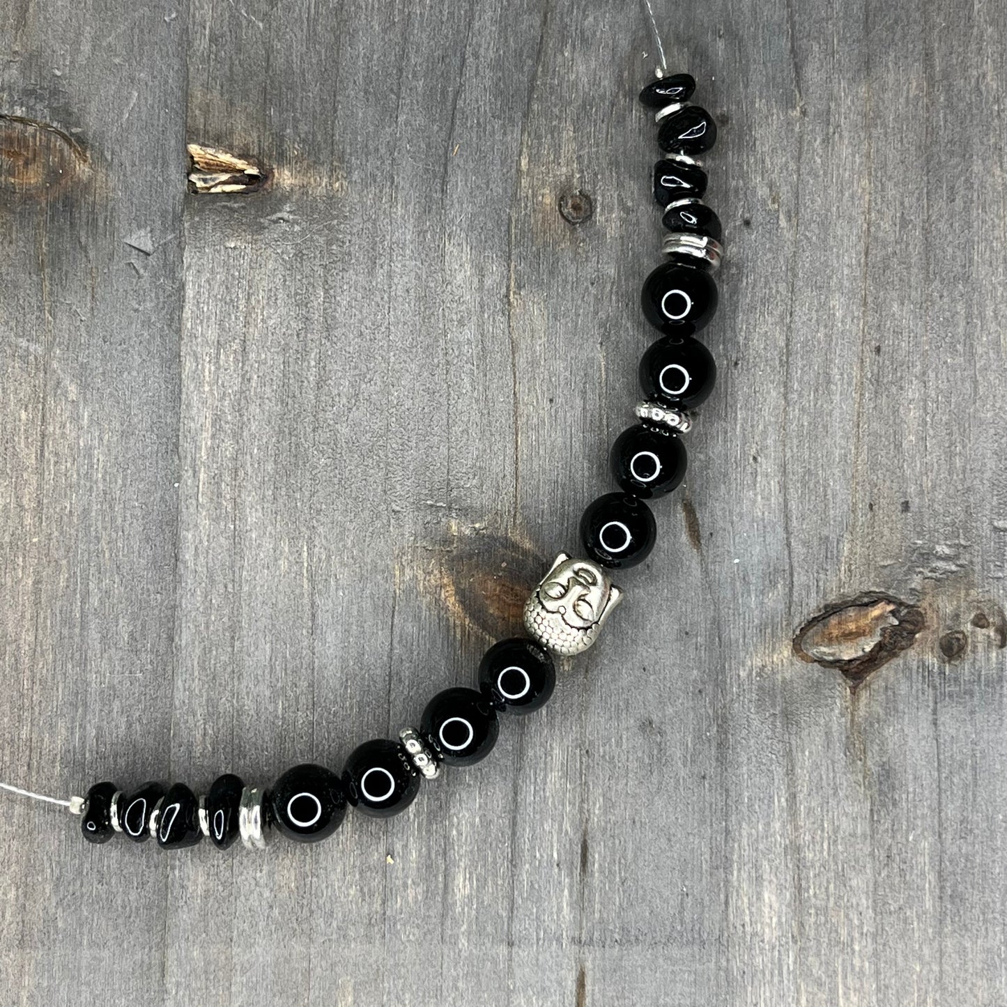 obsidian beaded necklace