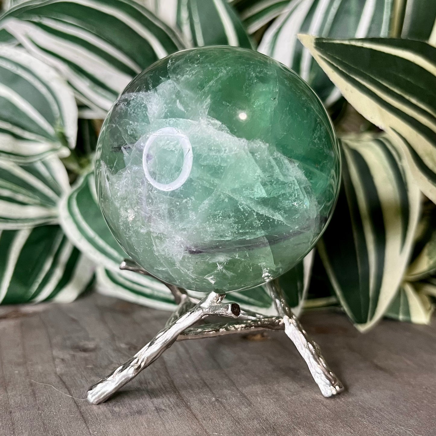 green fluorite sphere