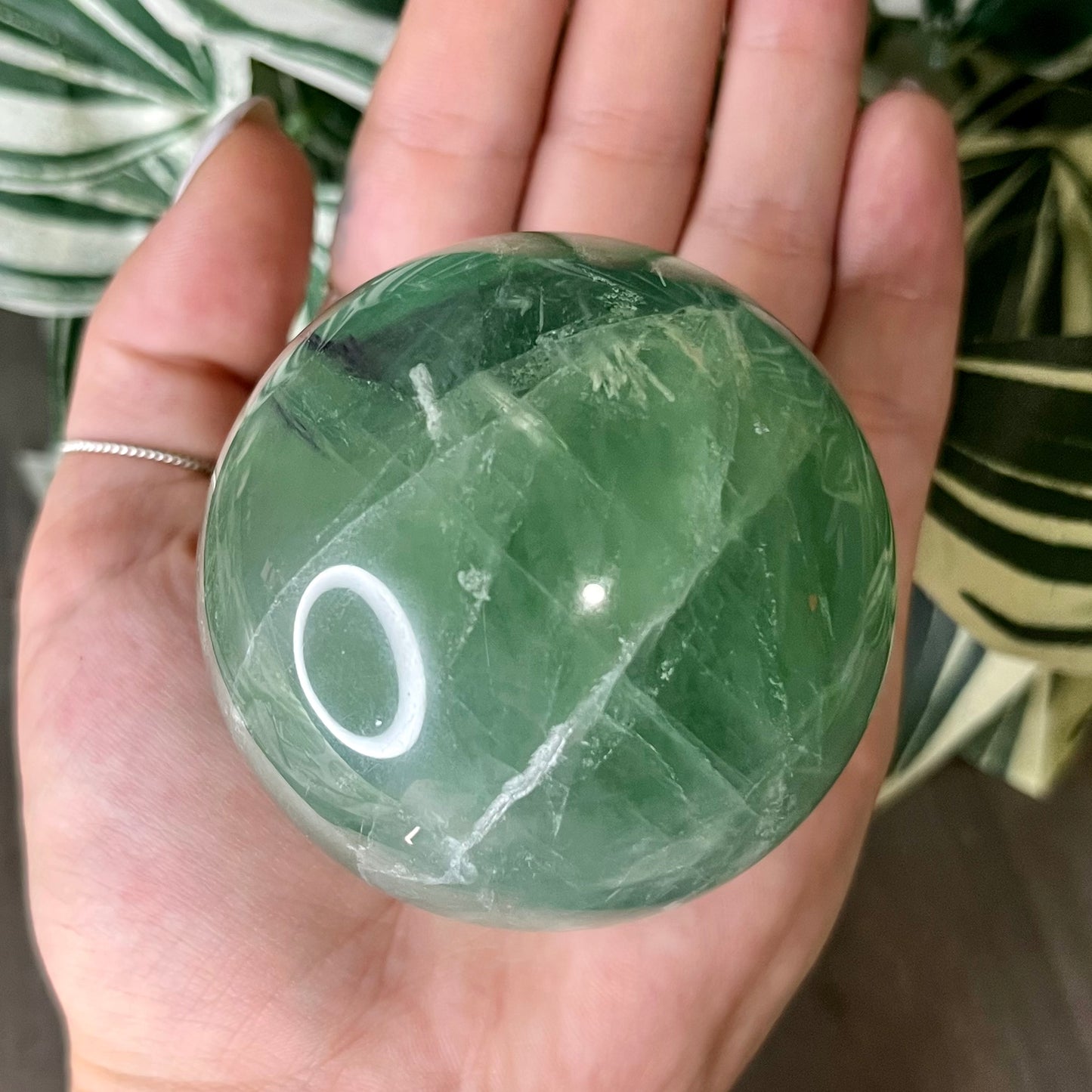 green fluorite sphere