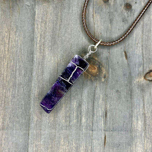 handwrapped amethyst necklace