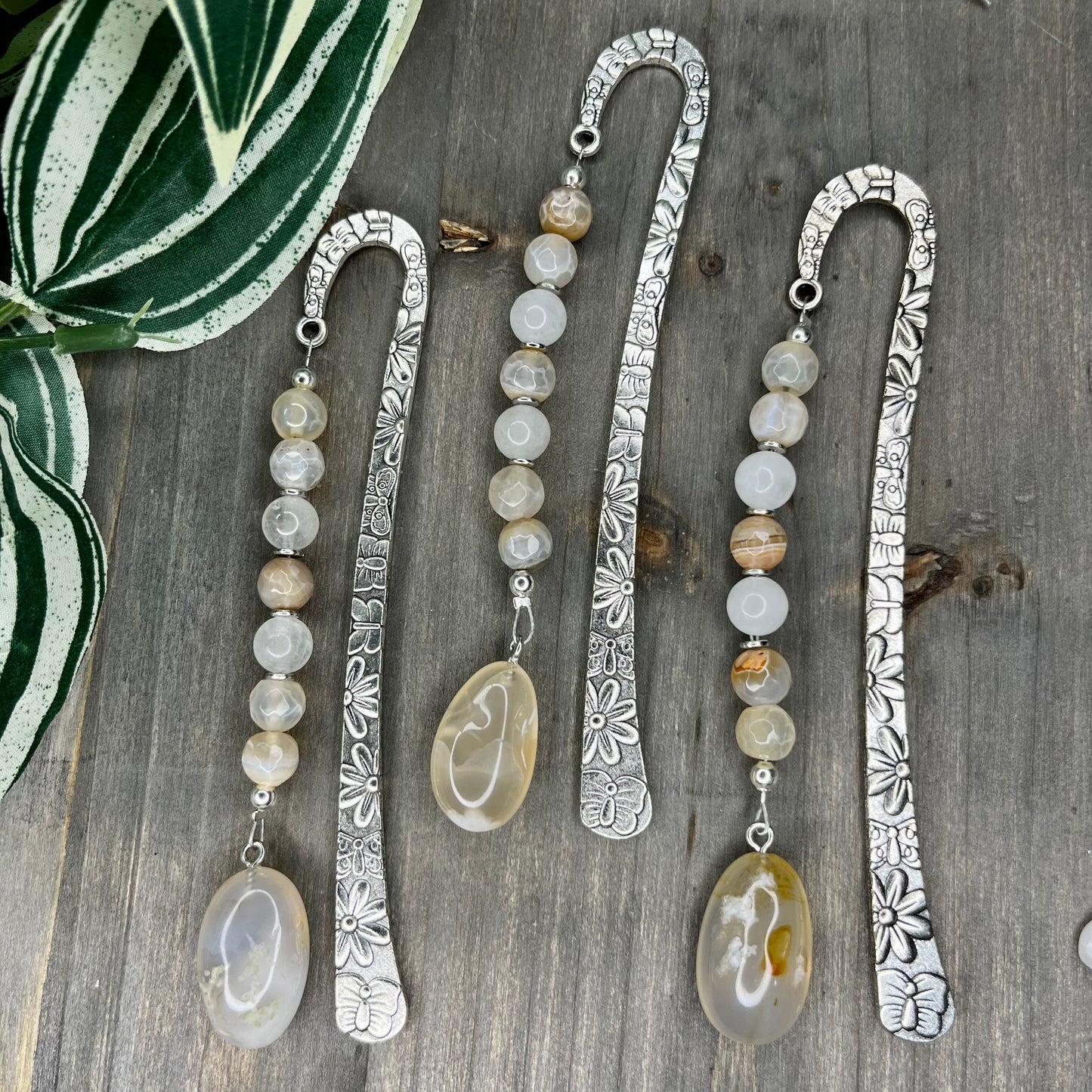 flower agate bookmark