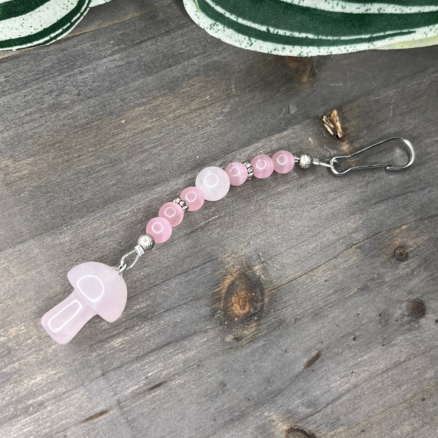 crystal mushroom keychain