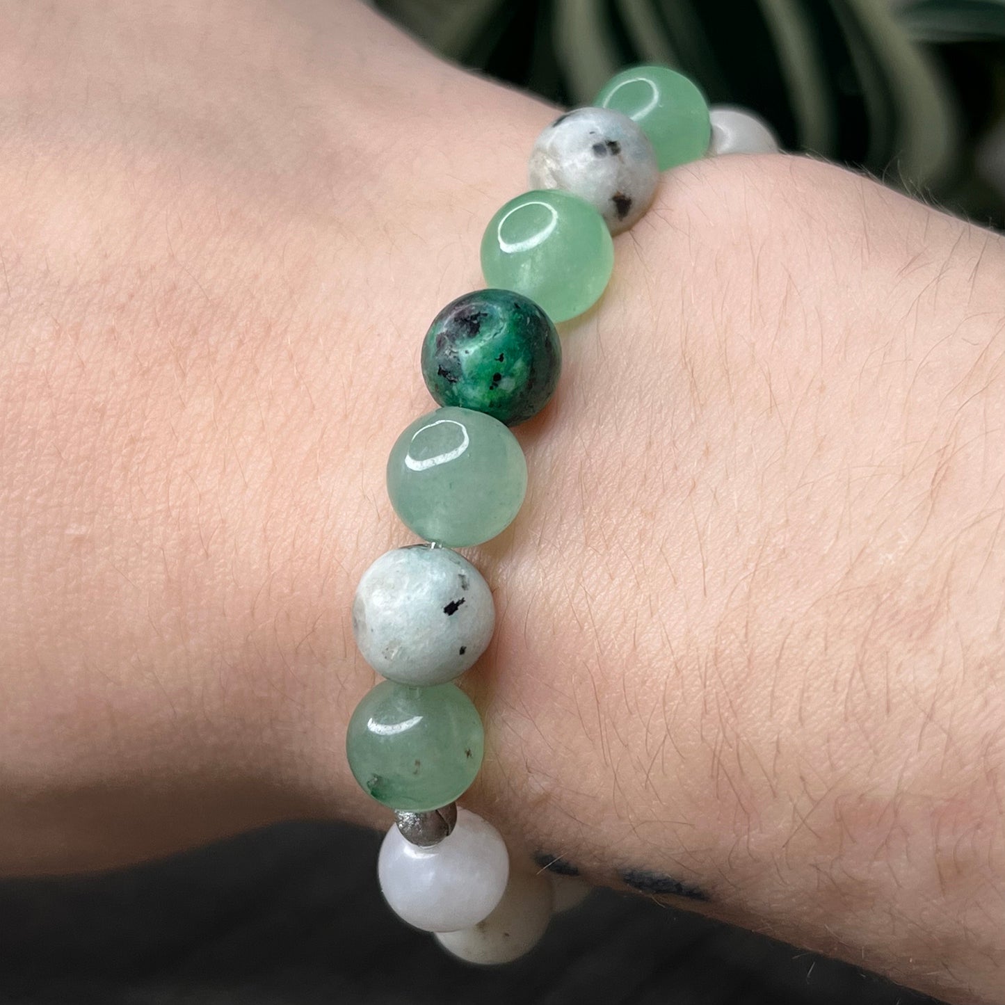 jade + carribean calcite bracelet