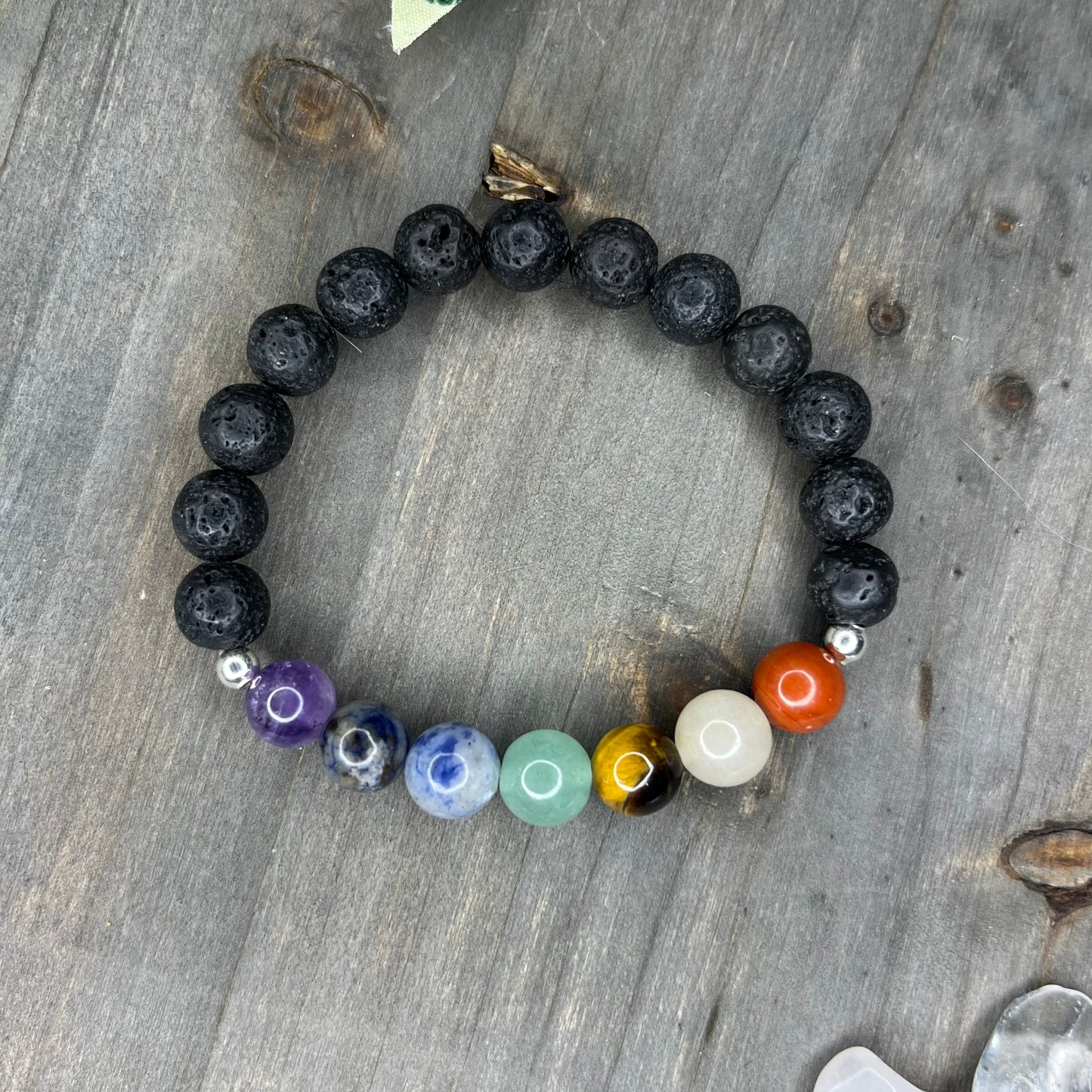 chakra + lava stone bracelet