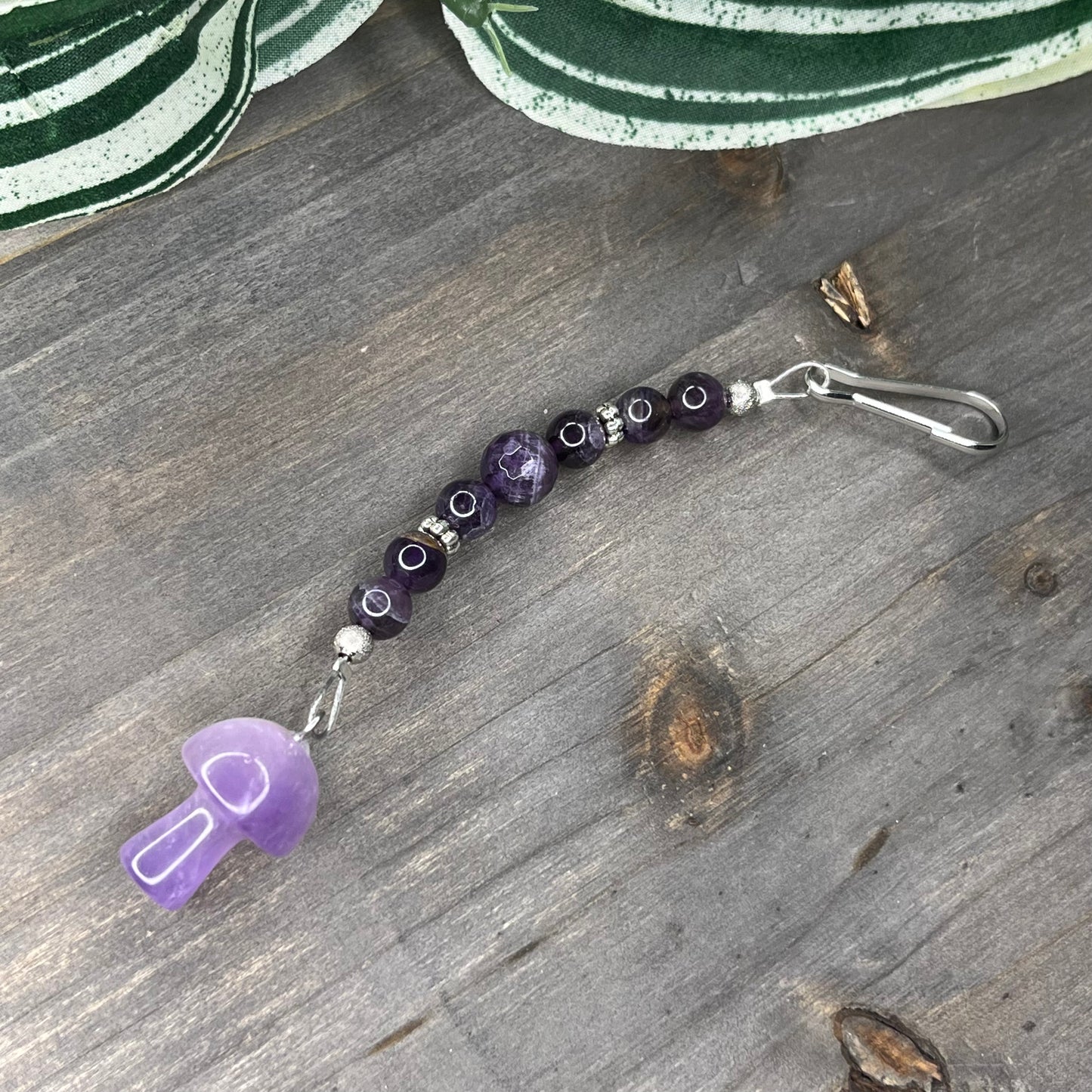 crystal mushroom keychain