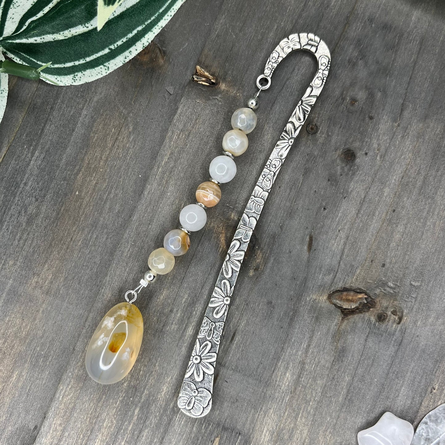 flower agate bookmark