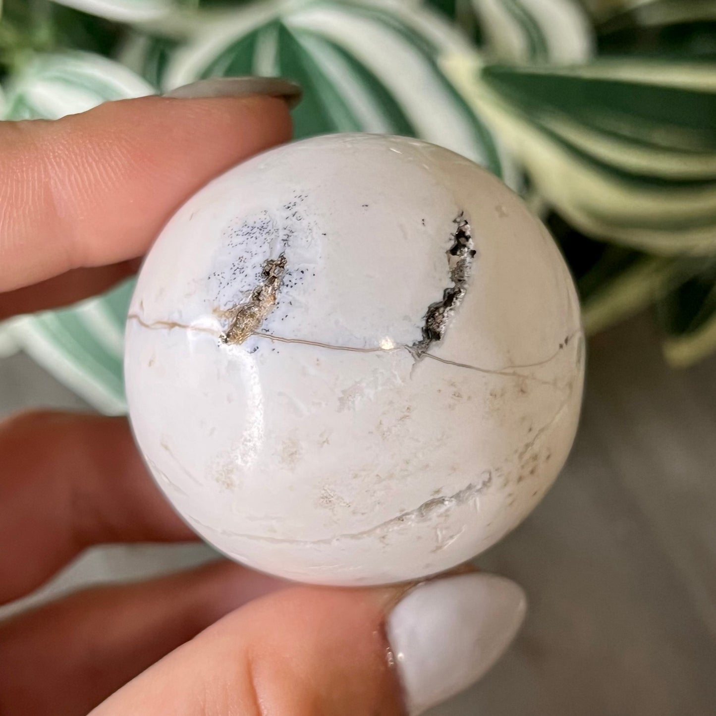 plume agate sphere