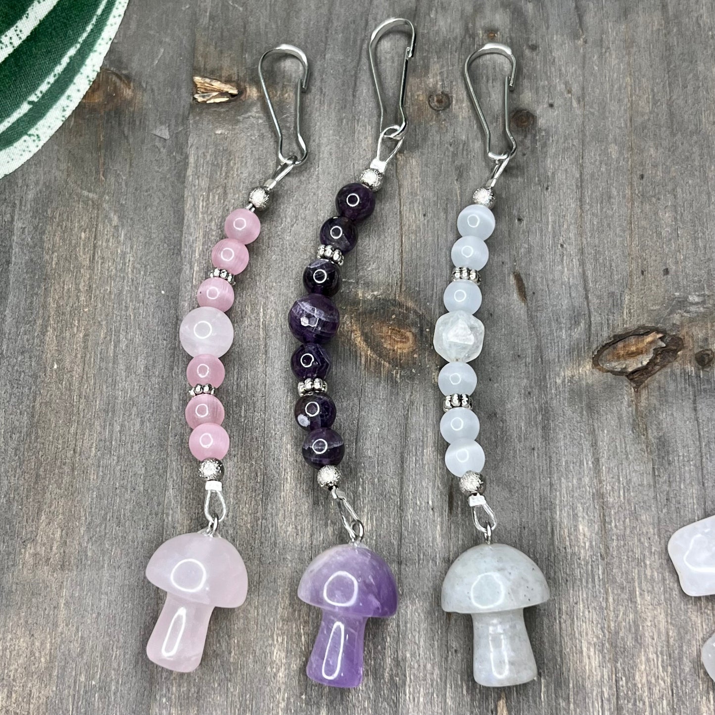 crystal mushroom keychain