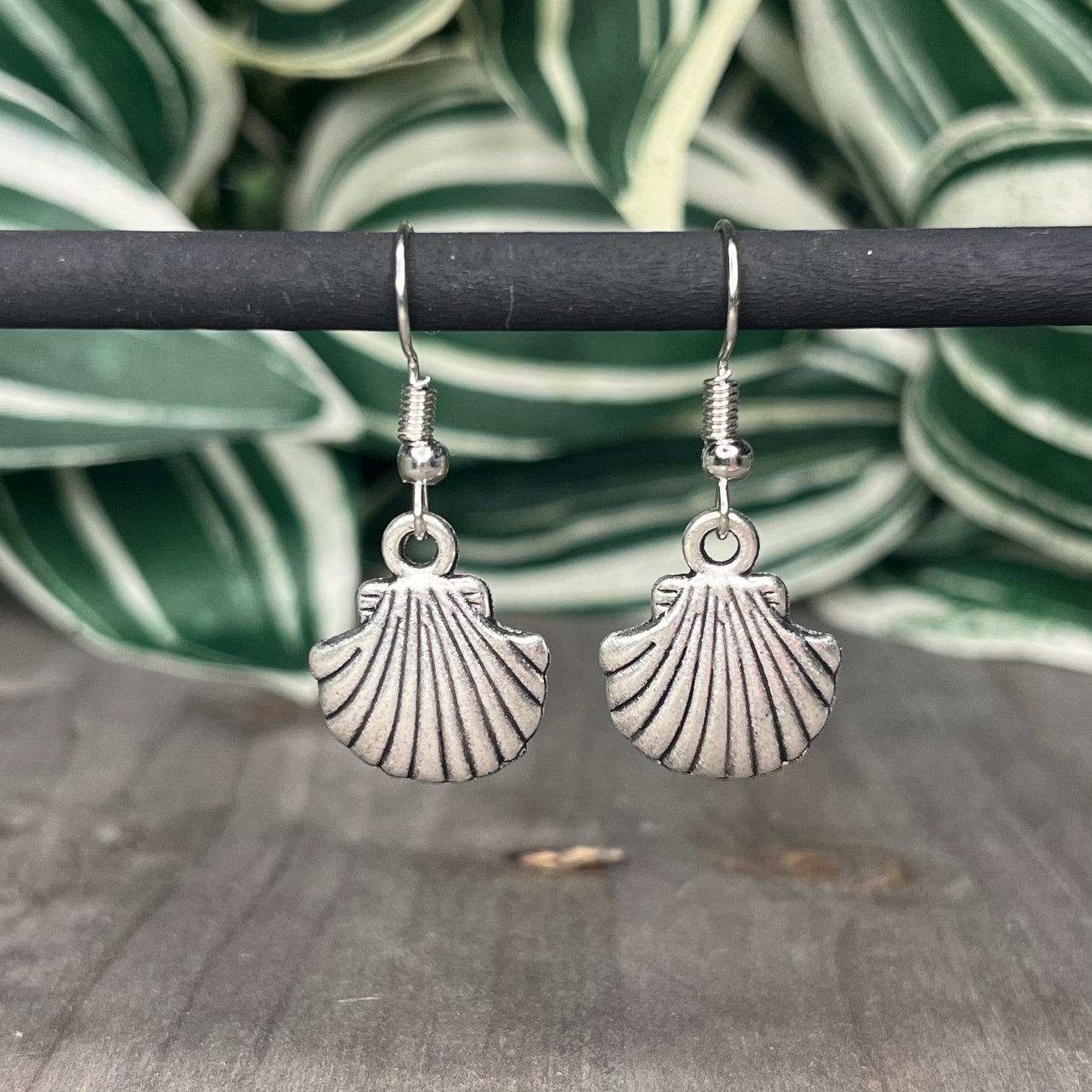 silver seashell dangles