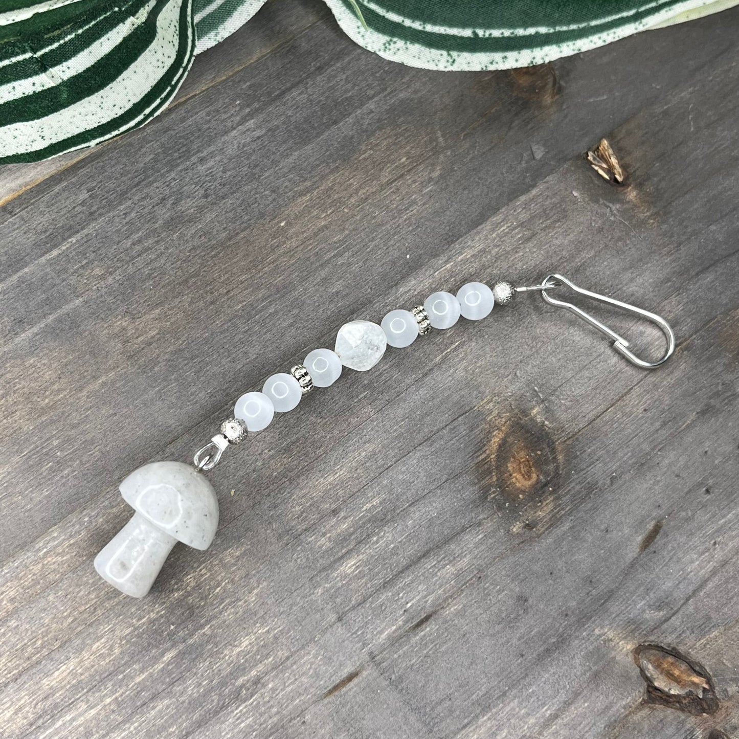 crystal mushroom keychain