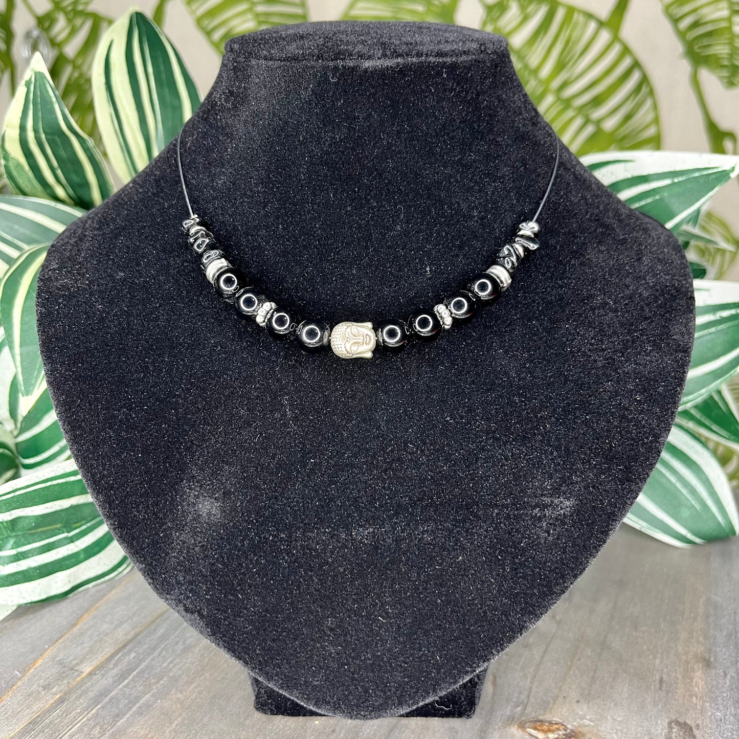 obsidian beaded necklace