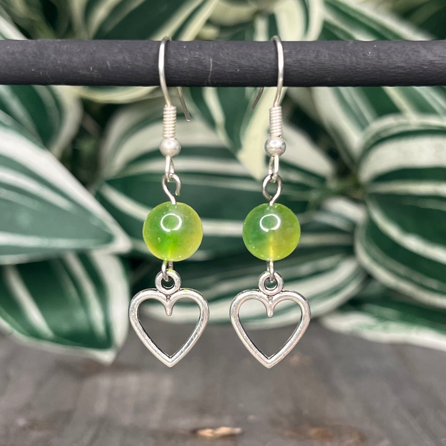 watermelon tourmaline heart dangles