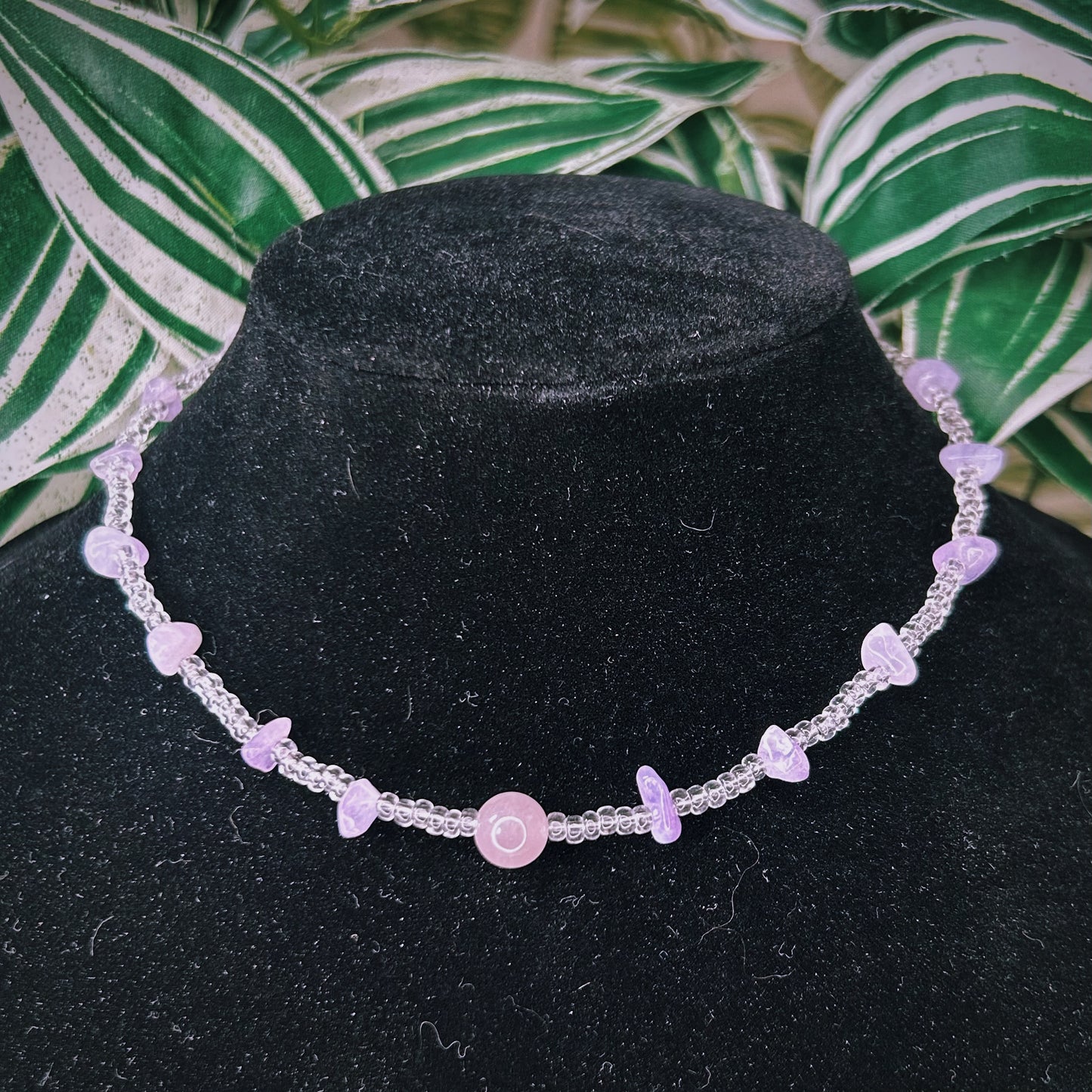 dainty crystal chip choker