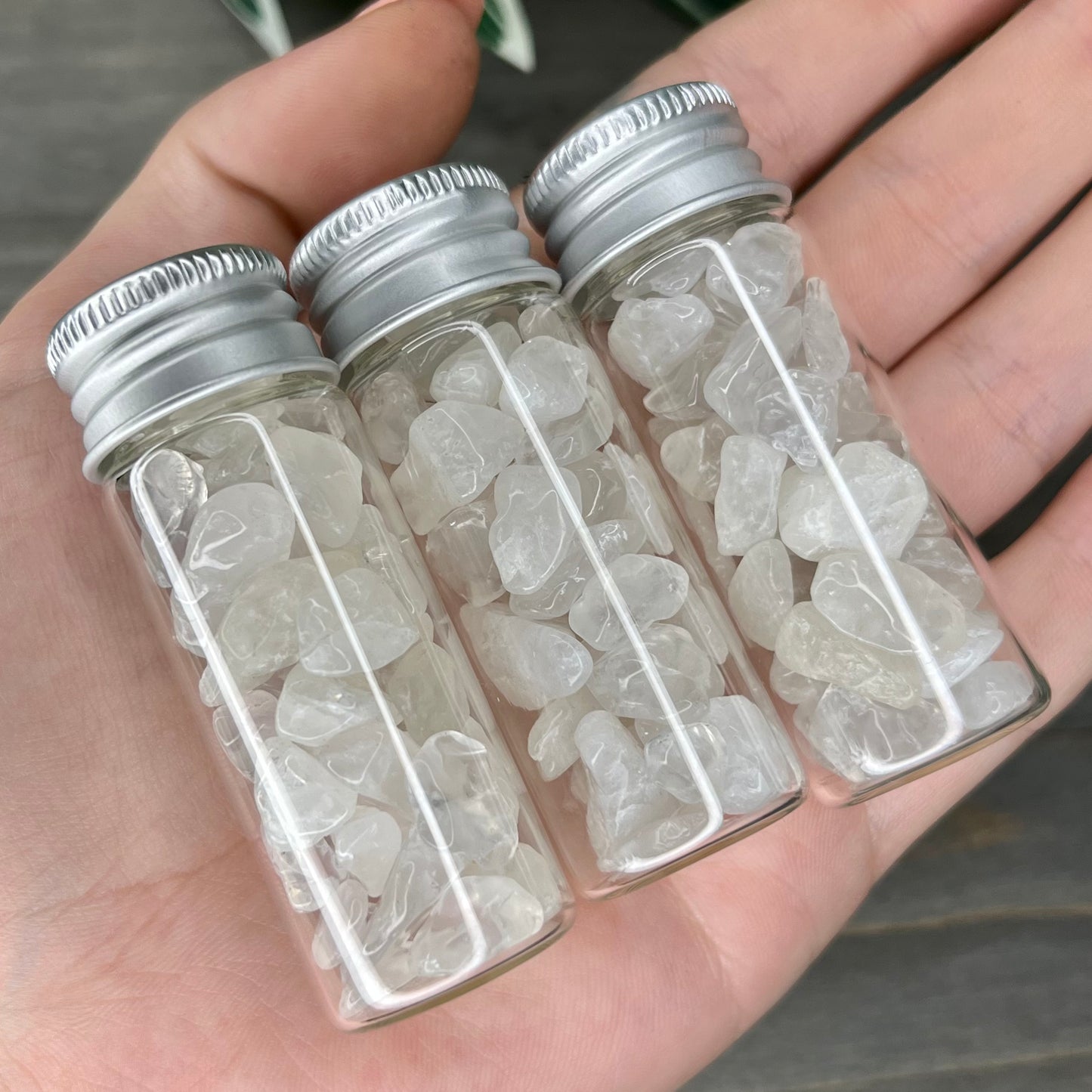 clear quartz chip bottle