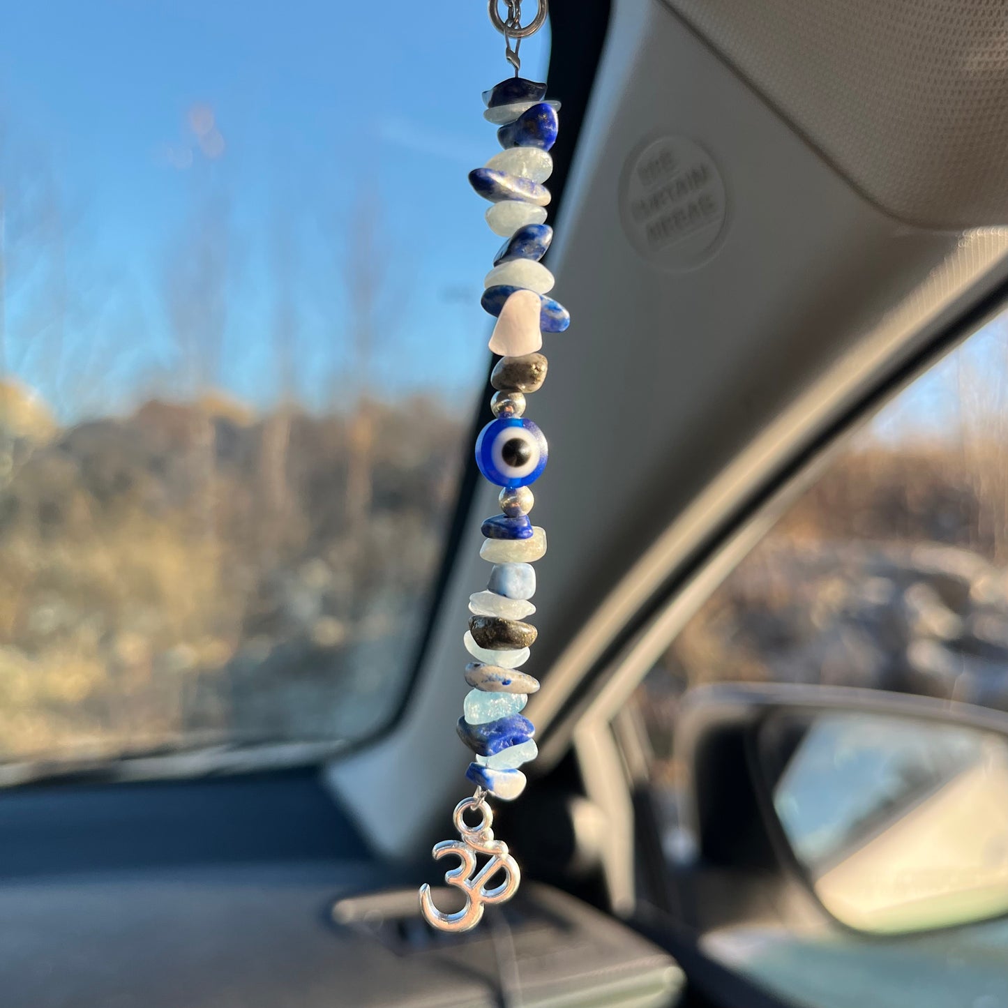 sodalite + aquamarine car charm