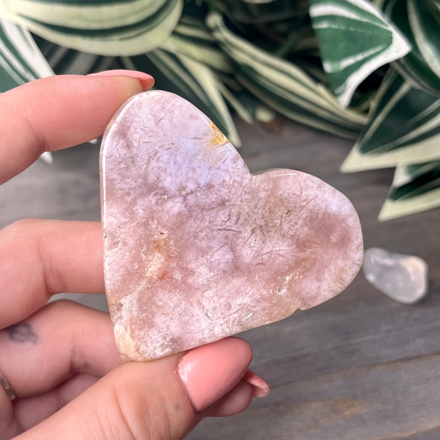 pink amethyst heart