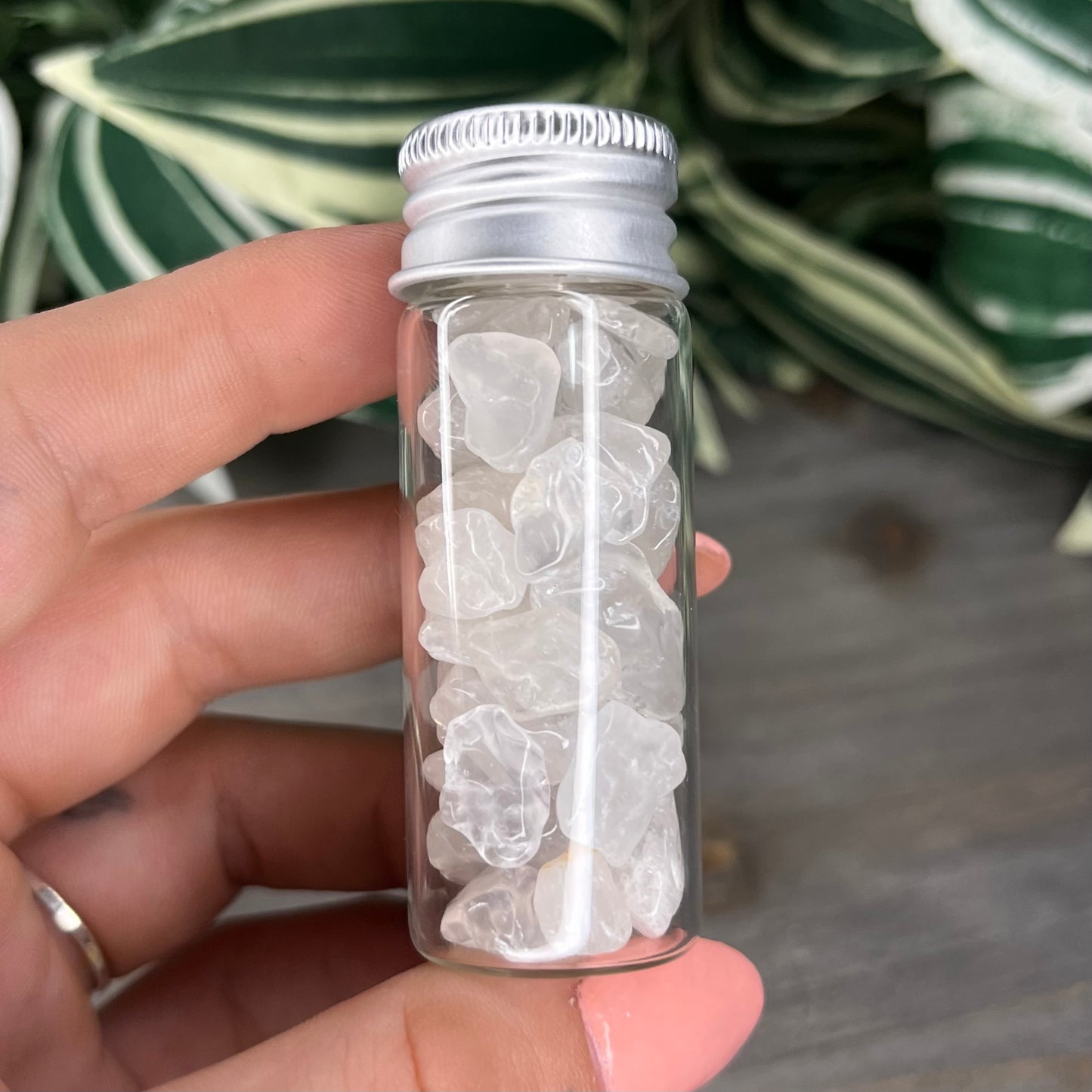 clear quartz chip bottle